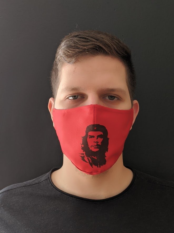 Che Guevara červená - rúško dvojvrstvové tvarované